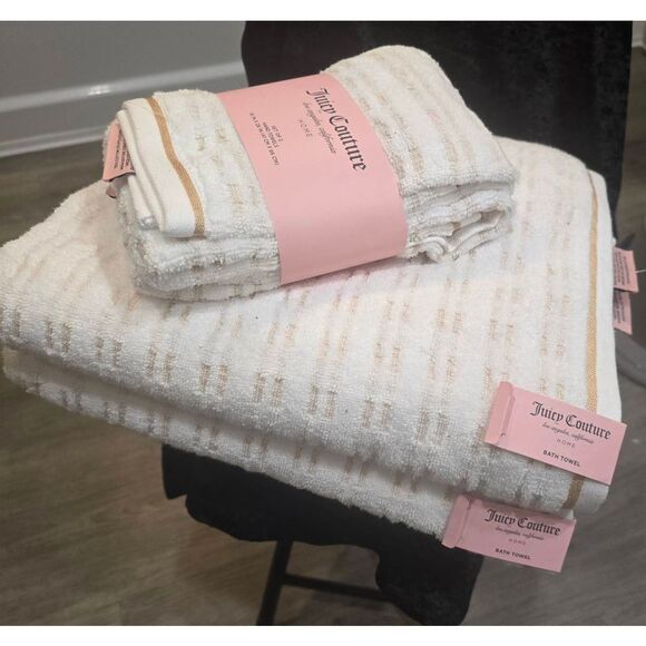 Juicy Couture Home Set of 2 Striped Hand Towels - Picture 7 of 9